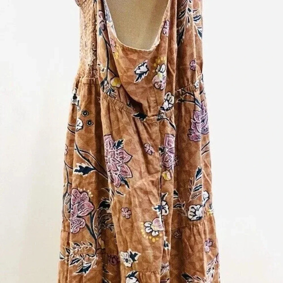 NWT SONOMA Women Sleeveless Pullover Brown Elastic Waist V-Neck Dress Size 4X - Picture 6 of 15